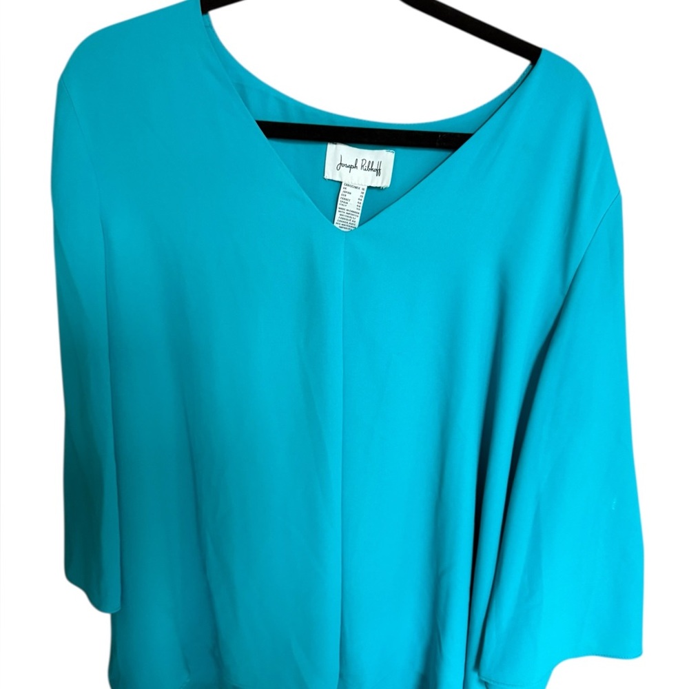 Joseph Ribkoff Bright Turquoise V-Neck Tunic Top